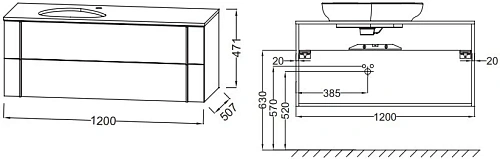 Тумба под раковину Jacob Delafon Nouvelle Vague EB3041-NR2 коричневая кожа 120 см Тумба под раковину Jacob Delafon Nouvelle Vague EB3041-NR2 коричневая кожа 120 см