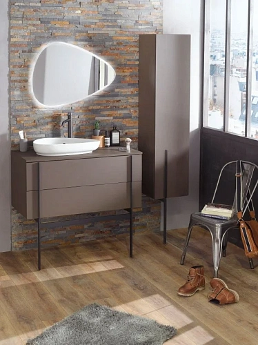 Тумба под раковину Jacob Delafon Nouvelle Vague EB3041-NR2 коричневая кожа 120 см Тумба под раковину Jacob Delafon Nouvelle Vague EB3041-NR2 коричневая кожа 120 см