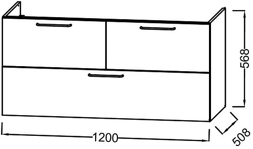Тумба под раковину Jacob Delafon Odeon Rive Gauche 120 см EB2545-R5-NR4 Тумба под раковину Jacob Delafon Odeon Rive Gauche 120 см EB2545-R5-NR4