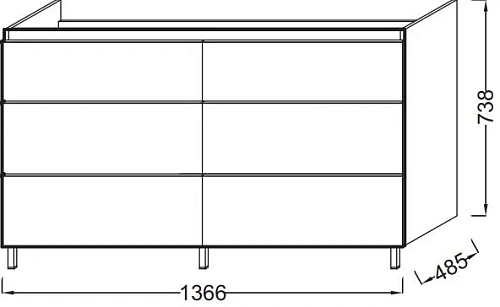 Тумба под раковину Jacob Delafon Odeon Up 137 см EB996-N18 Тумба под раковину Jacob Delafon Odeon Up 137 см EB996-N18
