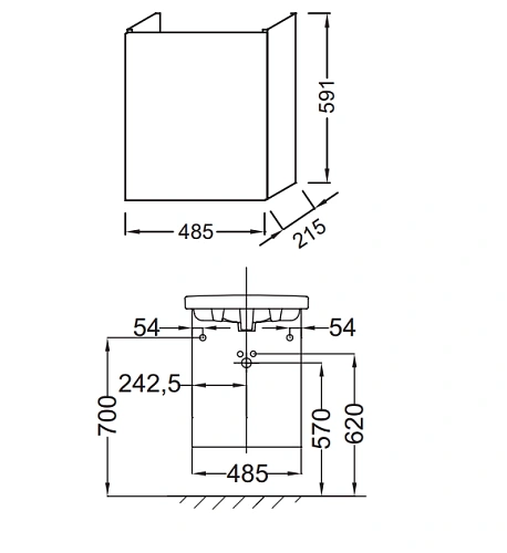 Тумба под раковину Jacob Delafon Odeon Up EB863-N14 Серый Антрацит 48 см Тумба под раковину Jacob Delafon Odeon Up EB863-N14 Серый Антрацит 48 см