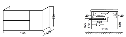 Тумба под раковину Jacob Delafon Odeon Up EB891-N28 медный 102 см Тумба под раковину Jacob Delafon Odeon Up EB891-N28 медный 102 см