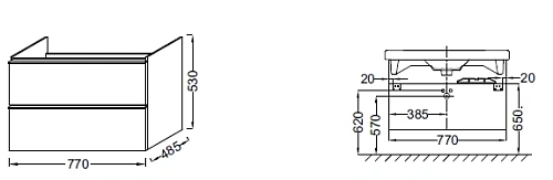 Тумба под раковину Jacob Delafon Odeon Up EB895-E19 Дуб Шампань 77 см Тумба под раковину Jacob Delafon Odeon Up EB895-E19 Дуб Шампань 77 см