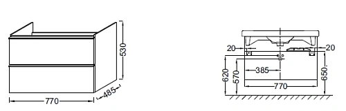 Тумба под раковину Jacob Delafon Odeon Up EB895-E71 серы дуб 77 см Тумба под раковину Jacob Delafon Odeon Up EB895-E71 серы дуб 77 см