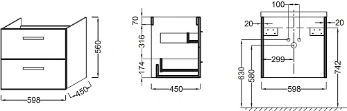 Тумба под раковину Jacob Delafon Ola EB390RU-J5, белый 60 см Тумба под раковину Jacob Delafon Ola EB390RU-J5, белый 60 см