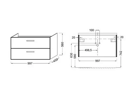 Тумба под раковину Jacob Delafon Ola EB392-J5, белый 100 см Тумба под раковину Jacob Delafon Ola EB392-J5, белый 100 см