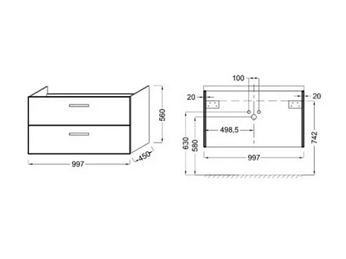 Тумба под раковину Jacob Delafon Ola EB392-J5, белый 100 см Тумба под раковину Jacob Delafon Ola EB392-J5, белый 100 см