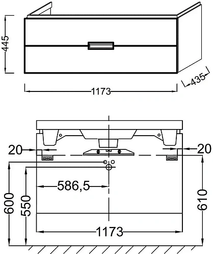 Тумба под раковину Jacob Delafon Reve 117 см EB1137-G95 Тумба под раковину Jacob Delafon Reve 117 см EB1137-G95