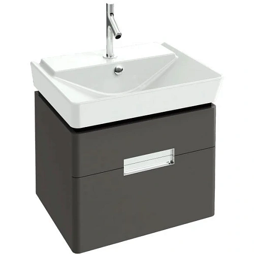 Тумба под раковину Jacob Delafon Reve EB1134-442 серый антрацит лак 58 см Тумба под раковину Jacob Delafon Reve EB1134-442 серый антрацит лак 58 см