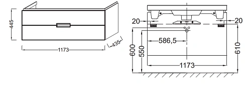 Тумба под раковину Jacob Delafon Reve EB1137-HU белый глянец 120 см Тумба под раковину Jacob Delafon Reve EB1137-HU белый глянец 120 см
