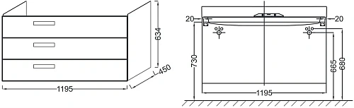 Тумба под раковину Jacob Delafon Rythmik 120 см EB1311-G1C Тумба под раковину Jacob Delafon Rythmik 120 см EB1311-G1C