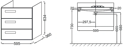 Тумба под раковину Jacob Delafon Rythmik 60 см EB1306-R3 Тумба под раковину Jacob Delafon Rythmik 60 см EB1306-R3