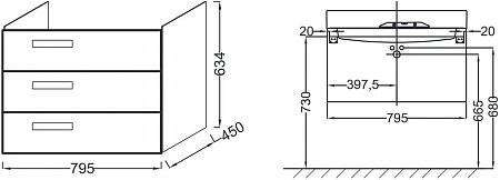 Тумба под раковину Jacob Delafon Rythmik 80 см EB1309-G1C Тумба под раковину Jacob Delafon Rythmik 80 см EB1309-G1C
