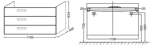 Тумба под раковину Jacob Delafon Rythmik EB1311-HU белый лак 120 см Тумба под раковину Jacob Delafon Rythmik EB1311-HU белый лак 120 см