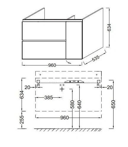 Тумба под раковину Jacob Delafon Soprano 96 см EB1334-E10 Тумба под раковину Jacob Delafon Soprano 96 см EB1334-E10