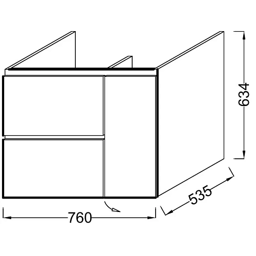 Тумба под раковину Jacob Delafon Soprano EB1330-E15 черное дерево 80 см Тумба под раковину Jacob Delafon Soprano EB1330-E15 черное дерево 80 см