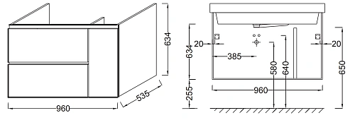 Тумба под раковину Jacob Delafon Soprano EB1334-N09 розово-бежевый 96 см EB1334-N08-N09 Тумба под раковину Jacob Delafon Soprano EB1334-N09 розово-бежевый 96 см EB1334-N08-N09