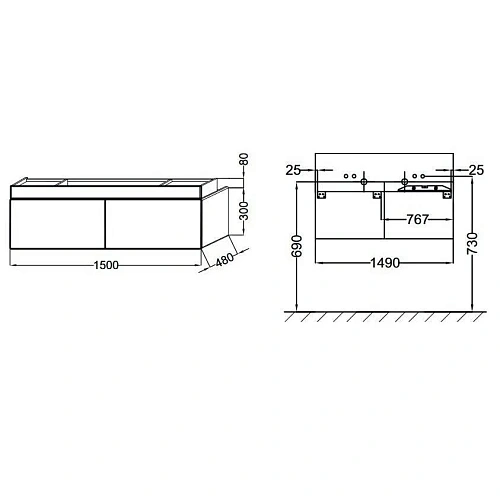 Тумба под раковину Jacob Delafon Terrace 120 см EB1188-274 Тумба под раковину Jacob Delafon Terrace 120 см EB1188-274