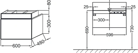 Тумба под раковину Jacob Delafon Terrace 60 см EB1185-G1C Тумба под раковину Jacob Delafon Terrace 60 см EB1185-G1C