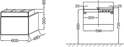 Тумба под раковину Jacob Delafon Terrace 60 см EB1185-M61 Тумба под раковину Jacob Delafon Terrace 60 см EB1185-M61