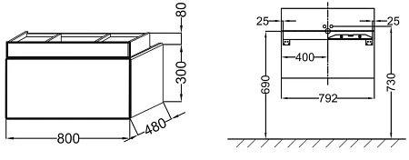 Тумба под раковину Jacob Delafon Terrace EB1186-G1C 80 см, белый Тумба под раковину Jacob Delafon Terrace EB1186-G1C 80 см, белый