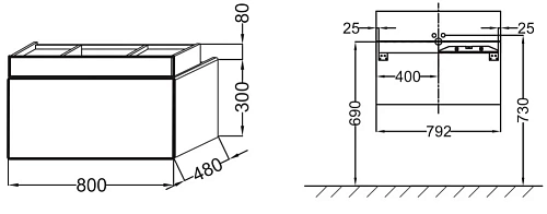Тумба под раковину Jacob Delafon Terrace EB1186-G1C 80 см, белый Тумба под раковину Jacob Delafon Terrace EB1186-G1C 80 см, белый