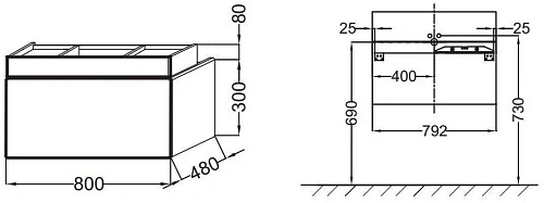Тумба под раковину Jacob Delafon Terrace Premium 80 см EB1731RU-G1C-G1C Тумба под раковину Jacob Delafon Terrace Premium 80 см EB1731RU-G1C-G1C