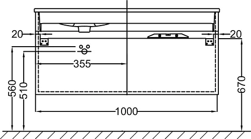 Тумба под раковину Jacob Delafon Vox 100 см EB2025-RA-G1C Тумба под раковину Jacob Delafon Vox 100 см EB2025-RA-G1C