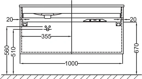 Тумба под раковину Jacob Delafon Vox 100 см EB2076-R2-G1C Тумба под раковину Jacob Delafon Vox 100 см EB2076-R2-G1C
