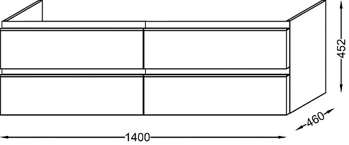 Тумба под раковину Jacob Delafon Vox 140 см EB2020-RA-N18 Тумба под раковину Jacob Delafon Vox 140 см EB2020-RA-N18