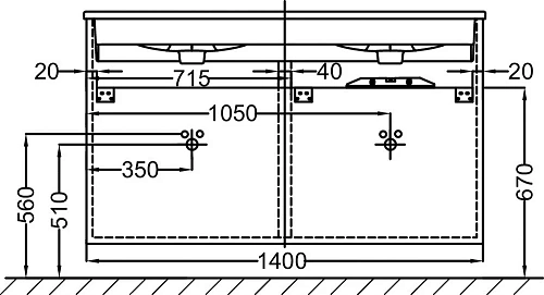 Тумба под раковину Jacob Delafon Vox 140 см EB2020-RA-N18 Тумба под раковину Jacob Delafon Vox 140 см EB2020-RA-N18