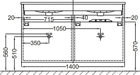 Тумба под раковину Jacob Delafon Vox 140 см EB2040-RA-G1C Тумба под раковину Jacob Delafon Vox 140 см EB2040-RA-G1C