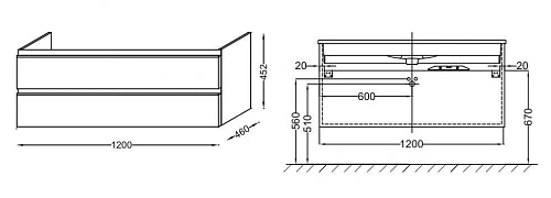 Тумба под раковину Jacob Delafon Vox EB2021-RA-E16 ореховое дерево 120 см Тумба под раковину Jacob Delafon Vox EB2021-RA-E16 ореховое дерево 120 см