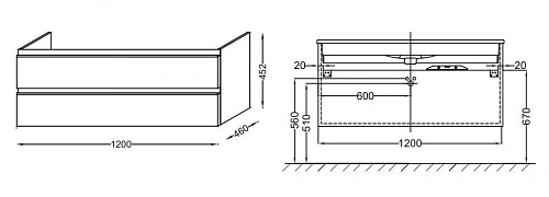 Тумба под раковину Jacob Delafon Vox EB2021-RA-N18 белый блестящий 120 см Тумба под раковину Jacob Delafon Vox EB2021-RA-N18 белый блестящий 120 см