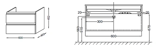 Тумба под раковину Jacob Delafon Vox EB2030-RA-E15 черное дерево 60 см Тумба под раковину Jacob Delafon Vox EB2030-RA-E15 черное дерево 60 см