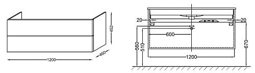 Тумба под раковину Jacob Delafon Vox EB2071-R1-E16 ореховое дерево 120 см Тумба под раковину Jacob Delafon Vox EB2071-R1-E16 ореховое дерево 120 см