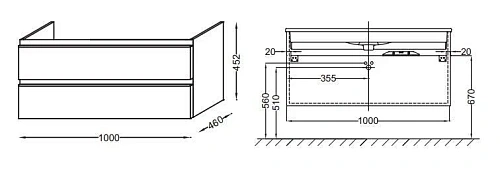 Тумба под раковину Jacob Delafon Vox EB2075-R1-N18 белый Блестящий 100 см Тумба под раковину Jacob Delafon Vox EB2075-R1-N18 белый Блестящий 100 см