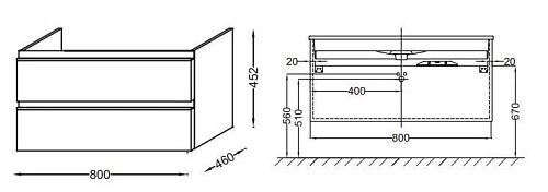 Тумба под раковину Jacob Delafon Vox EB2078-R1-N18 белый 80 см Тумба под раковину Jacob Delafon Vox EB2078-R1-N18 белый 80 см