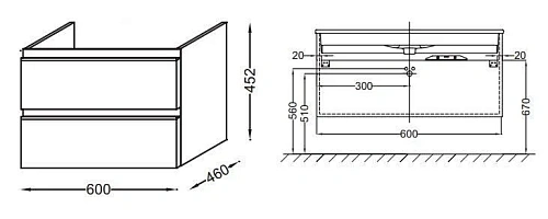 Тумба под раковину Jacob Delafon Vox EB2080-R1-E16 ореховое дерево 60 см Тумба под раковину Jacob Delafon Vox EB2080-R1-E16 ореховое дерево 60 см