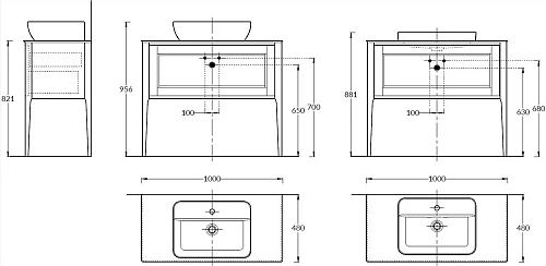 Тумба под раковину Kerama Marazzi PLAZA Classic Neo напольная с ящиками 100, белая матовая PL.CN.100 PL.CN.100.1+1\WHT.M Тумба под раковину Kerama Marazzi PLAZA Classic Neo напольная с ящиками 100, белая матовая PL.CN.100 PL.CN.100.1+1\WHT.M