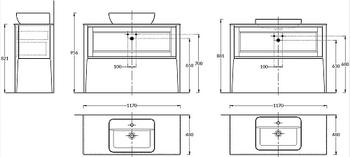Тумба под раковину Kerama Marazzi PLAZA Classic Neo напольная с ящиками 120, орех PL.CN.120.1+1\NUT. PL.CN.120.1+1\NUT.M Тумба под раковину Kerama Marazzi PLAZA Classic Neo напольная с ящиками 120, орех PL.CN.120.1+1\NUT. PL.CN.120.1+1\NUT.M
