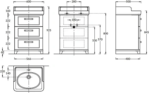 Тумба под раковину Kerama Marazzi Pompei PO.N.60.3\WHT Тумба под раковину Kerama Marazzi Pompei PO.N.60.3\WHT