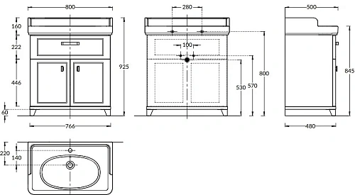 Тумба под раковину Kerama Marazzi Pompei PO.N.80.1\WHT Тумба под раковину Kerama Marazzi Pompei PO.N.80.1\WHT