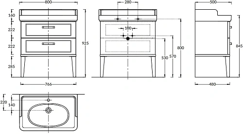 Тумба под раковину Kerama Marazzi Pompei PO.N.80.2\BLK Тумба под раковину Kerama Marazzi Pompei PO.N.80.2\BLK