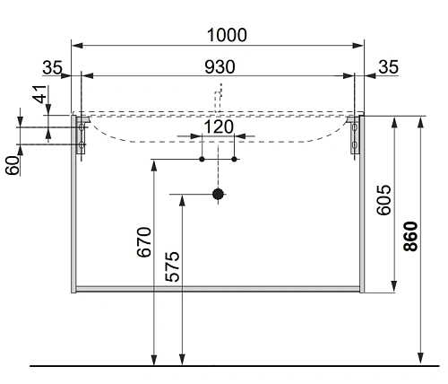 Тумба под раковину Keuco Plan 32972YY0000, 1000х605х490 мм Тумба под раковину Keuco Plan 32972YY0000, 1000х605х490 мм