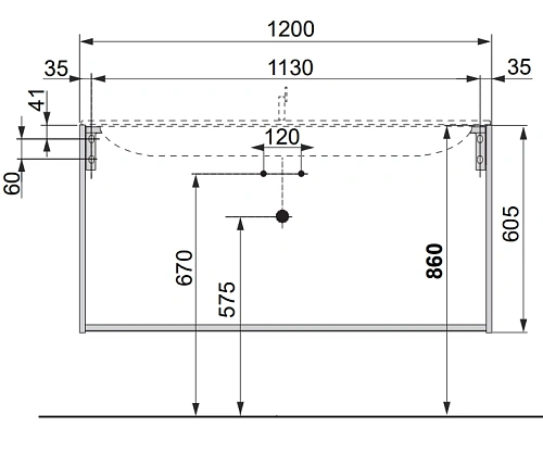 Тумба под раковину Keuco Plan 32982YY0000, 1200х605х490 мм Тумба под раковину Keuco Plan 32982YY0000, 1200х605х490 мм
