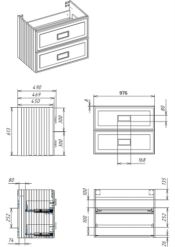 Тумба под раковину La Fenice Cubo Bianco TWIN 100 FNC-01-CUB-B-100-2 белая Тумба под раковину La Fenice Cubo Bianco TWIN 100 FNC-01-CUB-B-100-2 белая