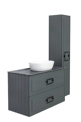 Тумба под раковину La Fenice Cubo Grigio TWIN 100 FNC-01-CUB-G-100-2 серая Тумба под раковину La Fenice Cubo Grigio TWIN 100 FNC-01-CUB-G-100-2 серая