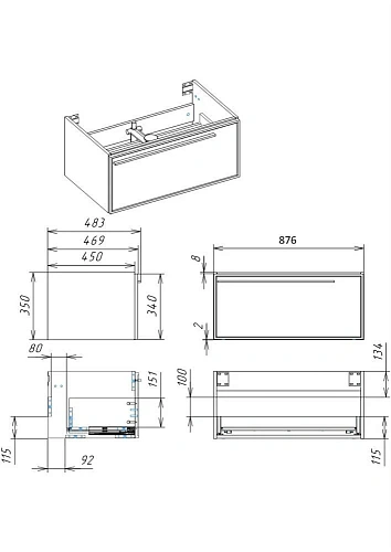 Тумба под раковину La Fenice Elba Grigio 90 FNC-01-ELB-G-90 серая Тумба под раковину La Fenice Elba Grigio 90 FNC-01-ELB-G-90 серая
