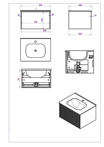 Тумба под раковину La Fenice TERRA Grigio 60 FNC-01-TER-G-60 серая Тумба под раковину La Fenice TERRA Grigio 60 FNC-01-TER-G-60 серая